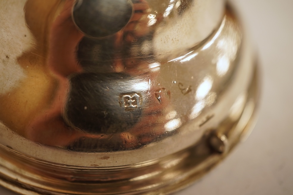 A George III small silver wine funnel (lacking strainer), maker's mark rubbed, London, 1767, 9.9cm, 52 grams.